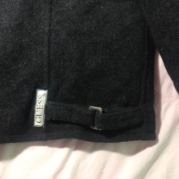 NWT Guess Large Charcoal Zipup Wool/Nylon Coat - Picture 15 of 15
